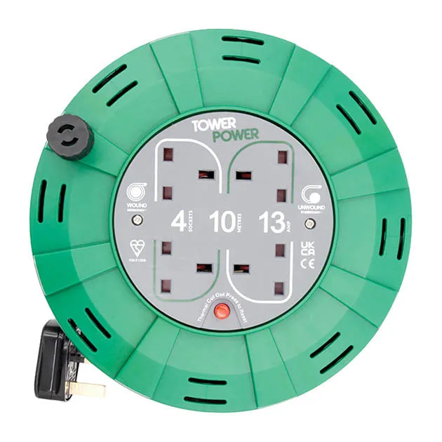 13A 10M 4 Gang Cassette Extension Reel