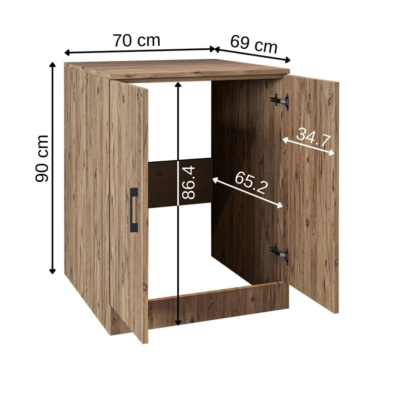 Roomart Waschmaschinenschrank ATLANTIC-II, 70 cm, Unterschrank für Frontlader, in 4 Farben