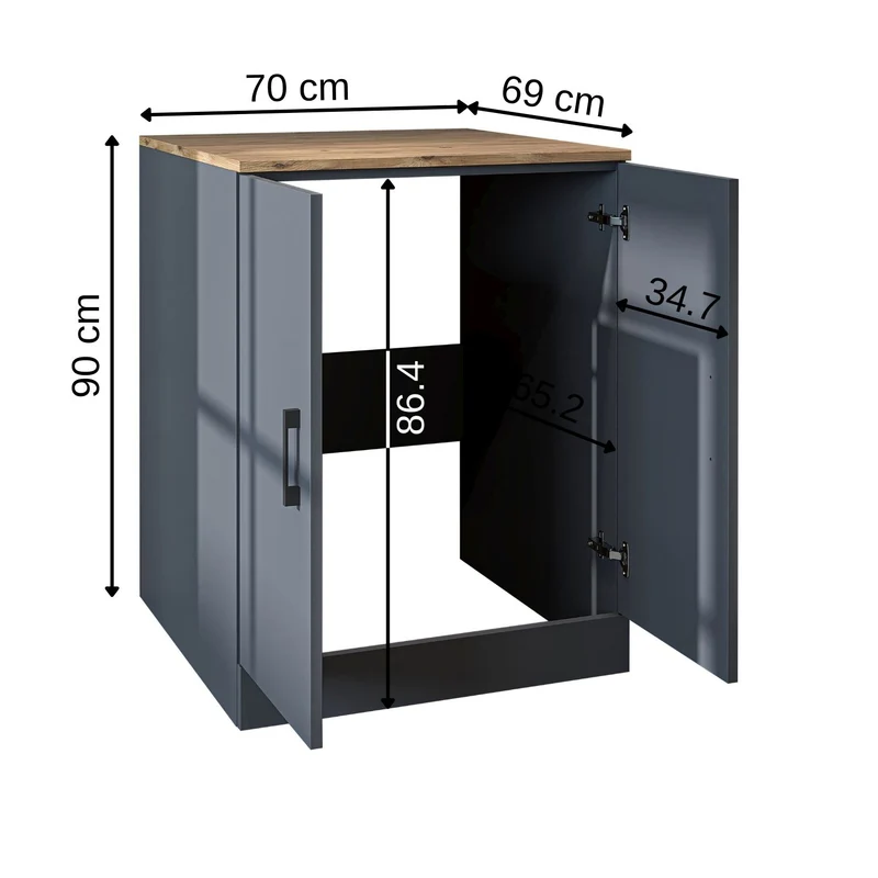 Roomart Waschmaschinenschrank ATLANTIC-II, 70 cm, Unterschrank für Frontlader, in 4 Farben