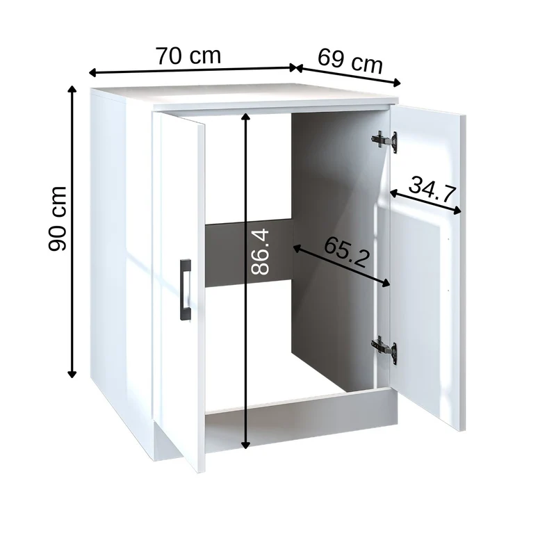 Roomart Waschmaschinenschrank ATLANTIC-II, 70 cm, Unterschrank für Frontlader, in 4 Farben