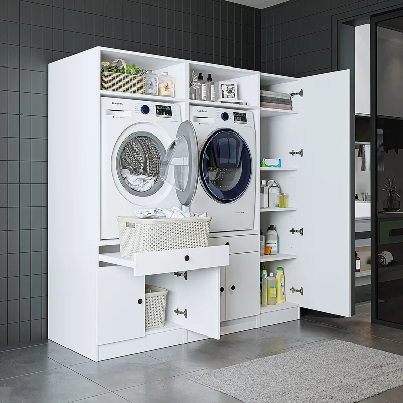 Roomart Waschmaschinenschrank SERIE 1, 179 cm, Schrankwand mit Ausziehbrettern und Hochschrank, in 3 Farben