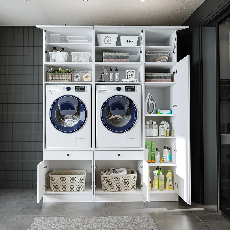 Roomart Waschmaschinenschrank SERIE 1, 179 cm, Schrankwand mit Ausziehbrettern und Hochschrank, in 3 Farben