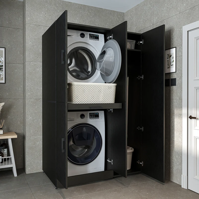 Roomart Waschmaschinenschrank DORA-I, 115 cm, für Waschmaschine und Trockner mit Hochschrank, in 5 Farben