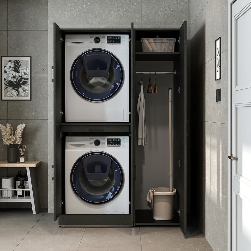 Roomart Waschmaschinenschrank DORA-I, 115 cm, für Waschmaschine und Trockner mit Hochschrank, in 5 Farben