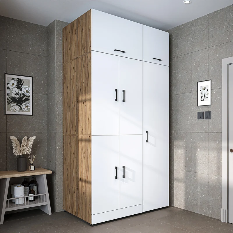 Roomart Waschmaschinenschrank DORA-I, 115 cm, für Waschmaschine und Trockner mit Hochschrank, in 5 Farben