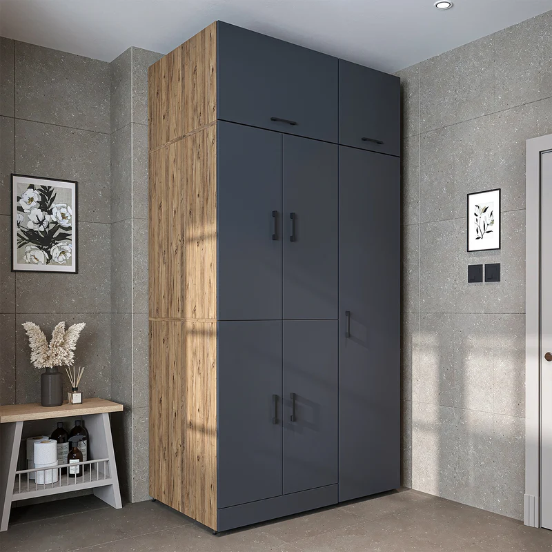 Roomart Waschmaschinenschrank DORA-I, 115 cm, für Waschmaschine und Trockner mit Hochschrank, in 5 Farben