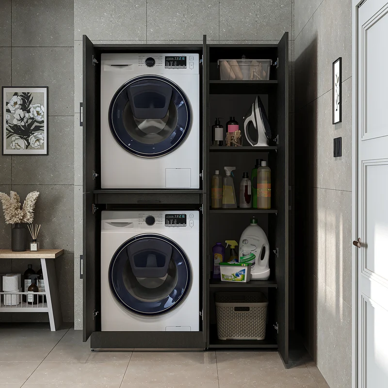 Roomart Waschmaschinenschrank DORA-I, 115 cm, für Waschmaschine und Trockner mit Hochschrank, in 5 Farben