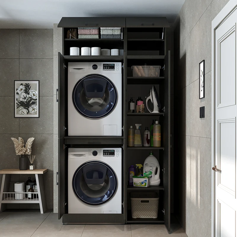 Roomart Waschmaschinenschrank DORA-I, 115 cm, für Waschmaschine und Trockner mit Hochschrank, in 5 Farben