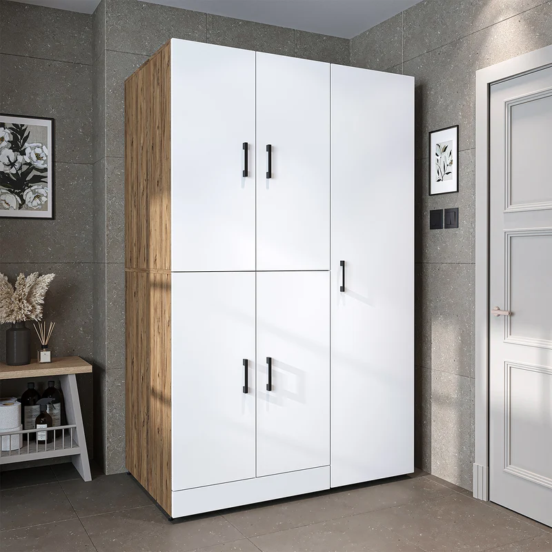 Roomart Waschmaschinenschrank DORA-I, 115 cm, für Waschmaschine und Trockner mit Hochschrank, in 5 Farben
