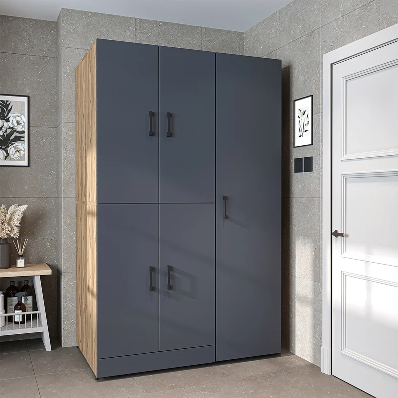 Roomart Waschmaschinenschrank DORA-I, 115 cm, für Waschmaschine und Trockner mit Hochschrank, in 5 Farben