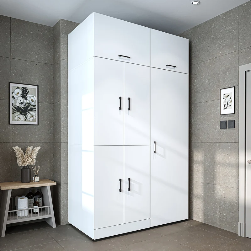 Roomart Waschmaschinenschrank DORA-I, 130 cm, mit Ausziehbrett und Hochschrank, 5 Farben