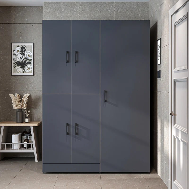 Roomart Waschmaschinenschrank DORA-I, 130 cm, mit Ausziehbrett und Hochschrank, 5 Farben