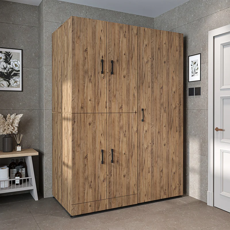 Roomart Waschmaschinenschrank DORA-I, 130 cm, mit Ausziehbrett und Hochschrank, 5 Farben