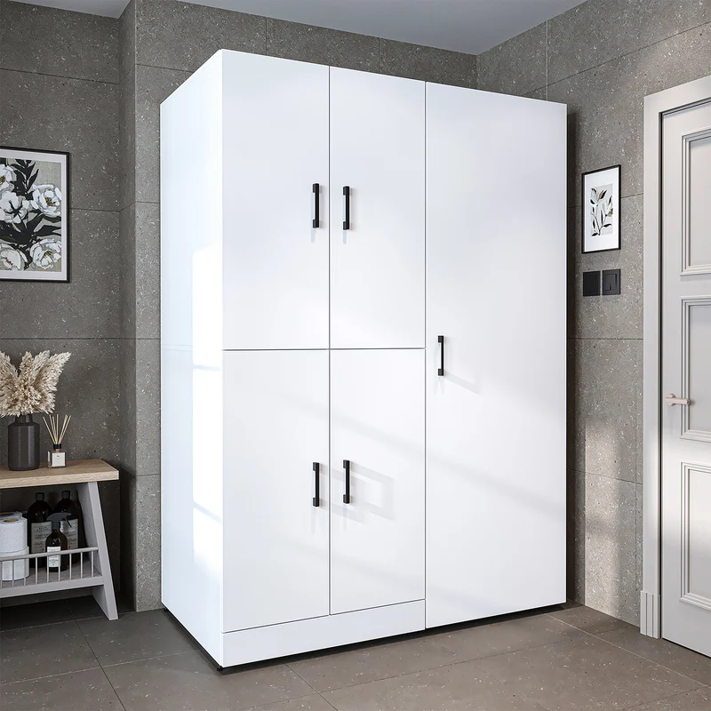 Roomart Waschmaschinenschrank DORA-I, 130 cm, mit Ausziehbrett und Hochschrank, 5 Farben