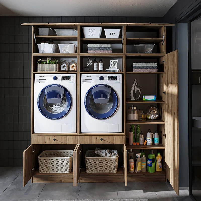 Roomart Waschmaschinenschrank SERIE 1, 194 cm, Schrankwand mit Hochschrank, in 3 Farben