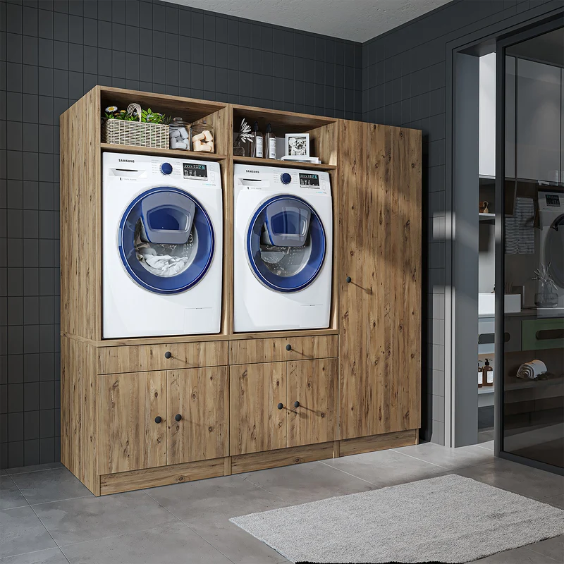 Roomart Waschmaschinenschrank SERIE 1, 194 cm, Schrankwand mit Hochschrank, in 3 Farben