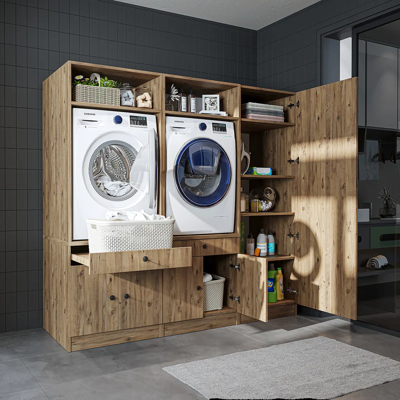 Roomart Waschmaschinenschrank SERIE 1, 194 cm, Schrankwand mit Hochschrank, in 3 Farben