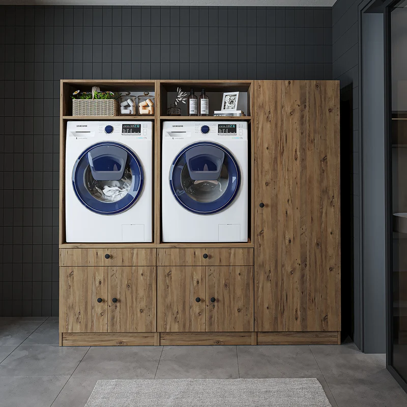Roomart Waschmaschinenschrank SERIE 1, 194 cm, Schrankwand mit Hochschrank, in 3 Farben
