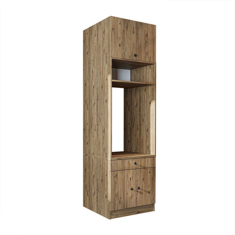 Roomart Waschmaschinenschrank SERIE 1 – 65 cm breit mit Ausziehbrett, Waschmaschinen-Überbauschrank für Waschküche & Bad – Weiß, Eiche, Schwarz-Eiche
