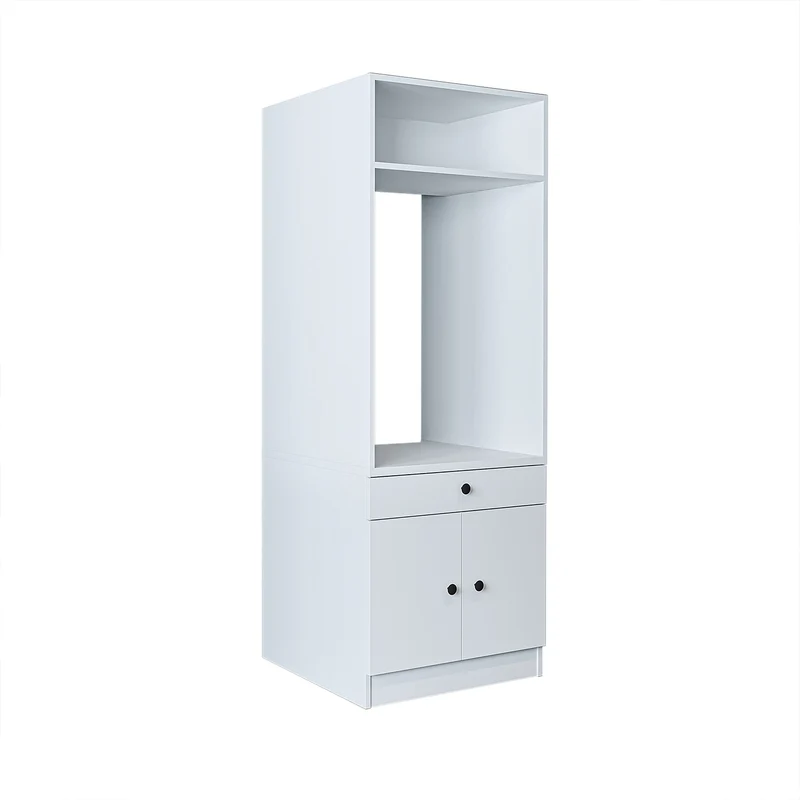 Roomart Waschmaschinenschrank SERIE 1 – 65 cm breit mit Ausziehbrett, Waschmaschinen-Überbauschrank für Waschküche & Bad – Weiß, Eiche, Schwarz-Eiche
