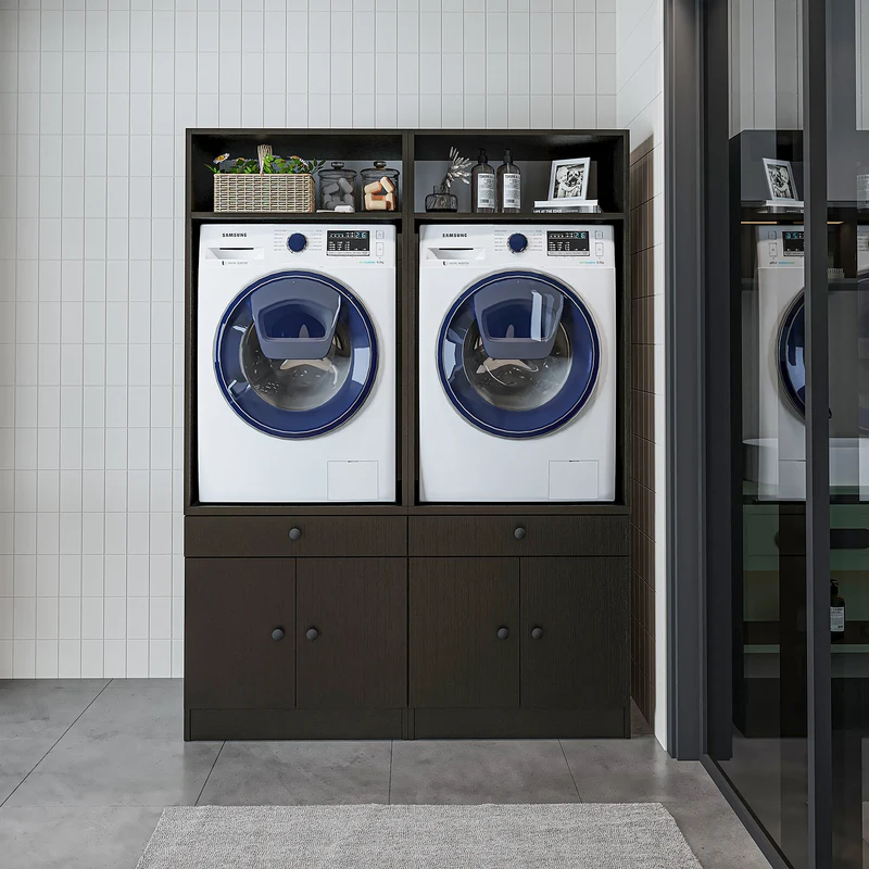 Roomart Waschmaschinenschrank SERIE 1, 134 cm, Doppelschrank für zwei Geräte