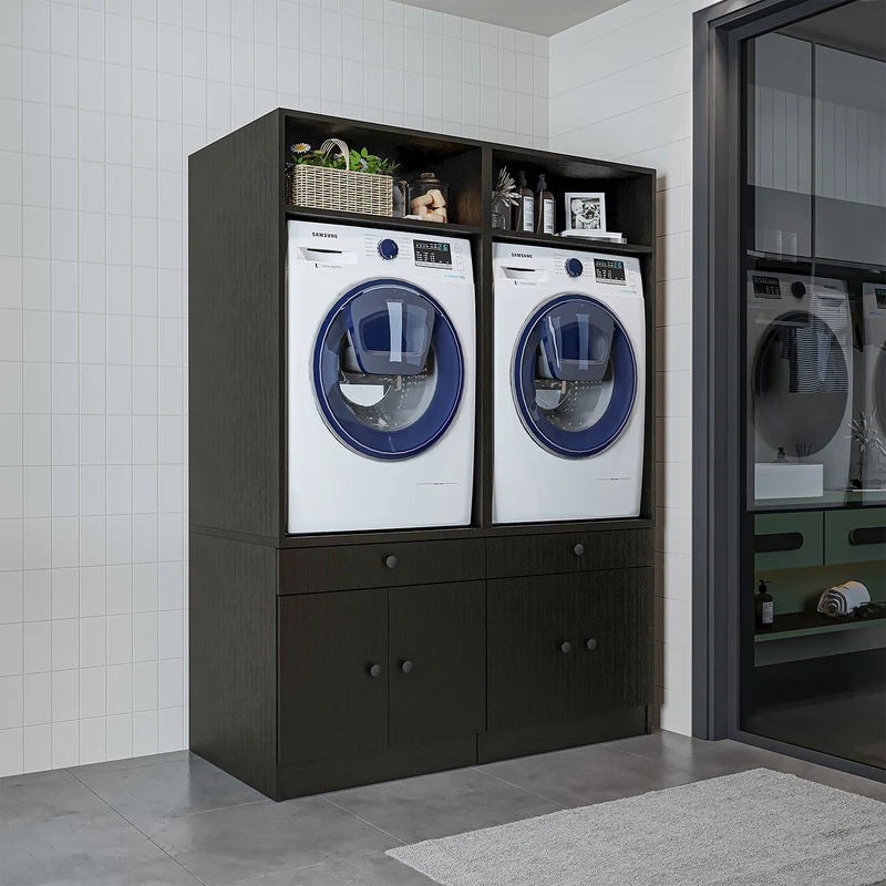 Roomart Waschmaschinenschrank SERIE 1, 134 cm, Doppelschrank für zwei Geräte