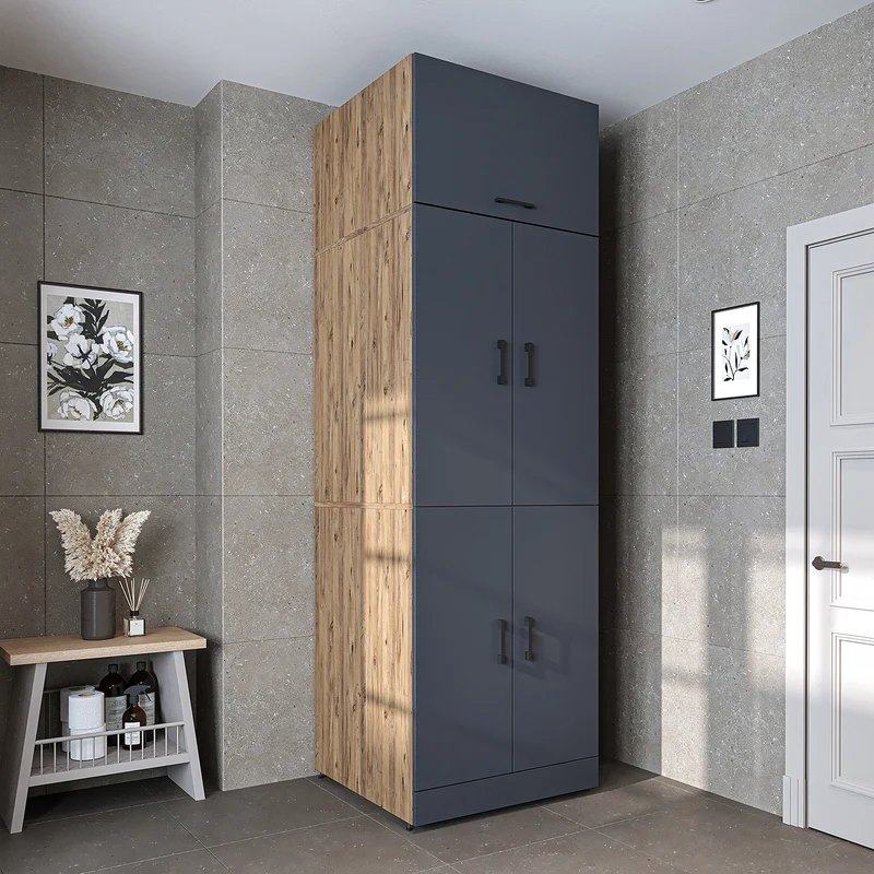 Roomart Waschmaschinenschrank DORA-I, 70 cm, für Waschmaschine und Trockner mit Ausziehbrett, in 5 Farben