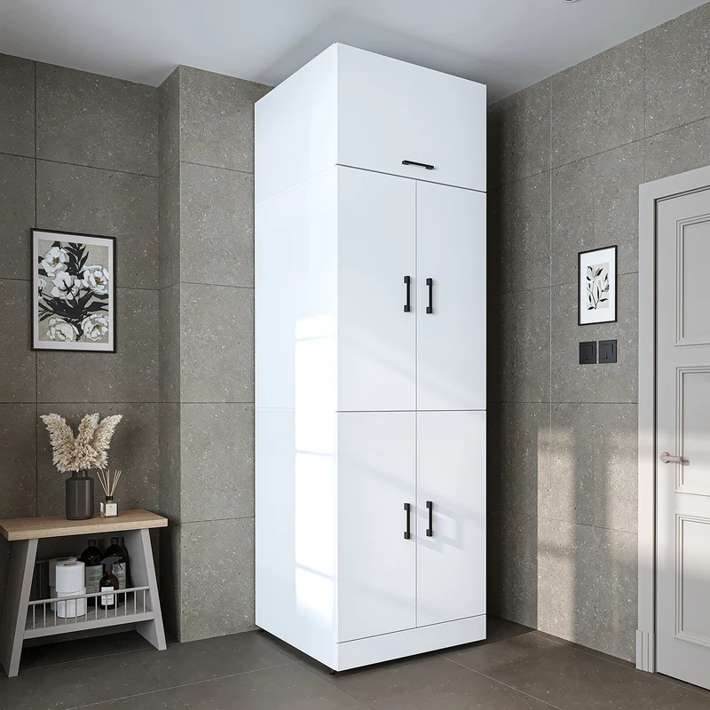 Roomart Waschmaschinenschrank DORA-I, 70 cm, für Waschmaschine und Trockner mit Ausziehbrett, in 5 Farben