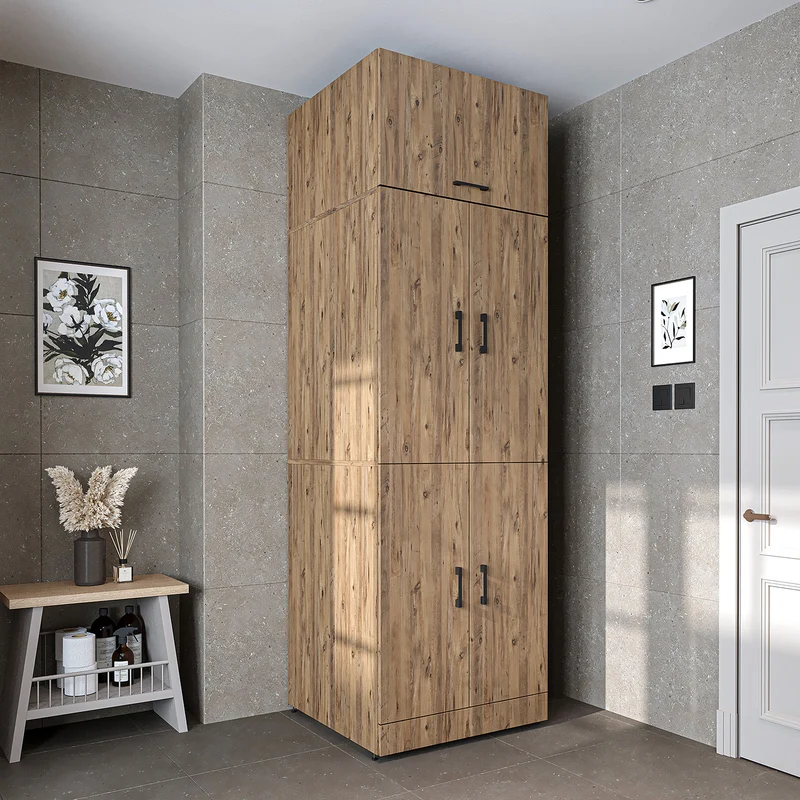 Roomart Waschmaschinenschrank DORA-I, 70 cm, für Waschmaschine und Trockner mit Ausziehbrett, in 5 Farben