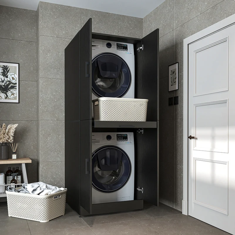 Roomart Waschmaschinenschrank DORA-I, 70 cm, für Waschmaschine und Trockner mit Ausziehbrett, in 5 Farben