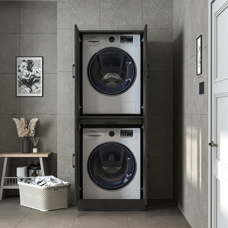 Roomart Waschmaschinenschrank DORA-I, 70 cm, für Waschmaschine und Trockner mit Ausziehbrett, in 5 Farben