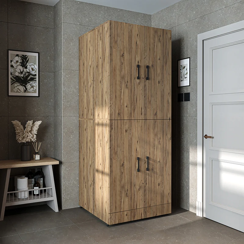 Roomart Waschmaschinenschrank DORA-I, 70 cm, für Waschmaschine und Trockner mit Ausziehbrett, in 5 Farben