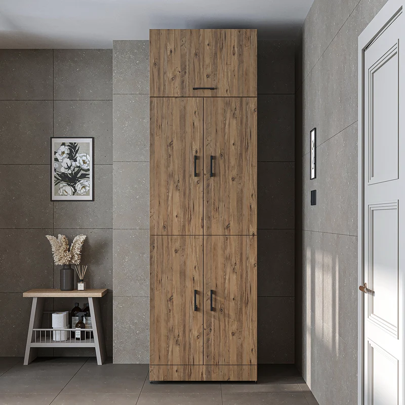 Roomart Waschmaschinenschrank DORA-I, 70 cm, für Waschmaschine und Trockner mit Ausziehbrett, in 5 Farben