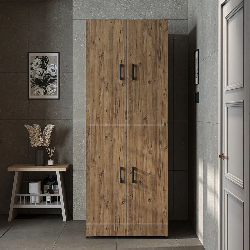 Roomart Waschmaschinenschrank DORA-I, 70 cm, für Waschmaschine und Trockner mit Ausziehbrett, in 5 Farben