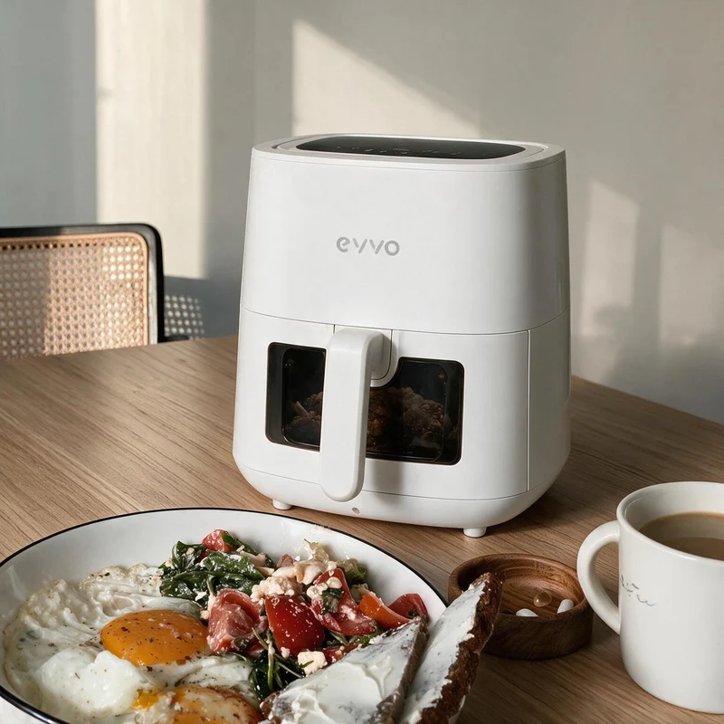 Freidora sin aceite EVVO Tasty Fryer 6,5L View Blanco