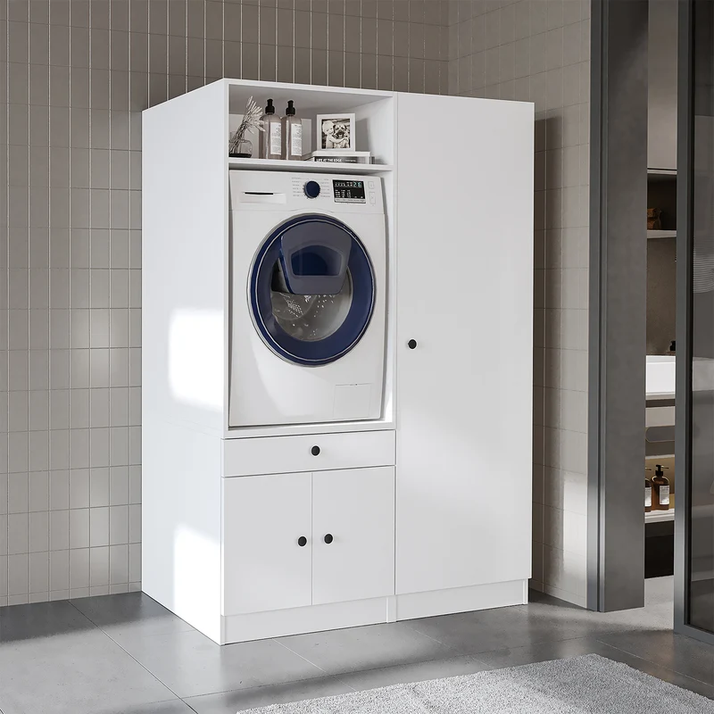 Roomart Waschmaschinenschrank SERIE 1, 127 cm, mit Hochschrank, in 3 Farben