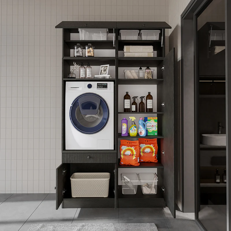 Roomart Waschmaschinenschrank SERIE 1, 127 cm, mit Hochschrank, in 3 Farben