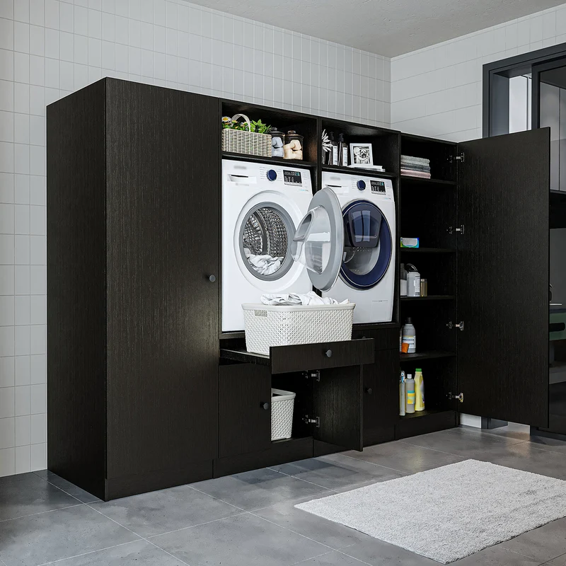 Roomart Waschmaschinenschrank SERIE 1 für 2 Maschinen mit Hochschrank, 194 cm, in 3 Farben