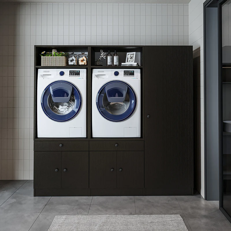 Roomart Waschmaschinenschrank SERIE 1 für 2 Maschinen mit Hochschrank, 194 cm, in 3 Farben