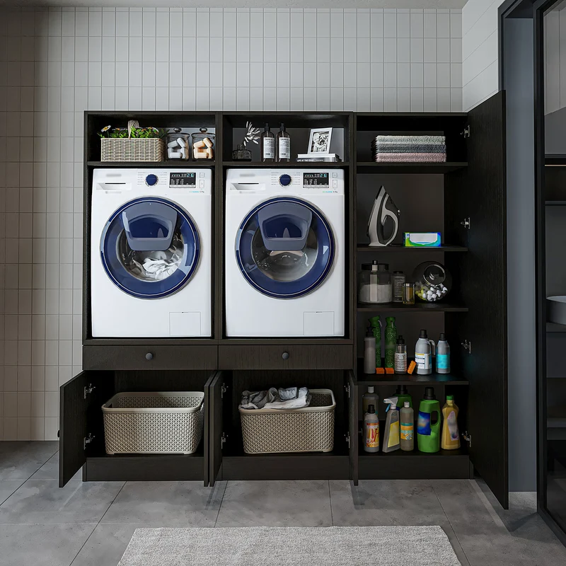 Roomart Waschmaschinenschrank SERIE 1 für 2 Maschinen mit Hochschrank, 194 cm, in 3 Farben