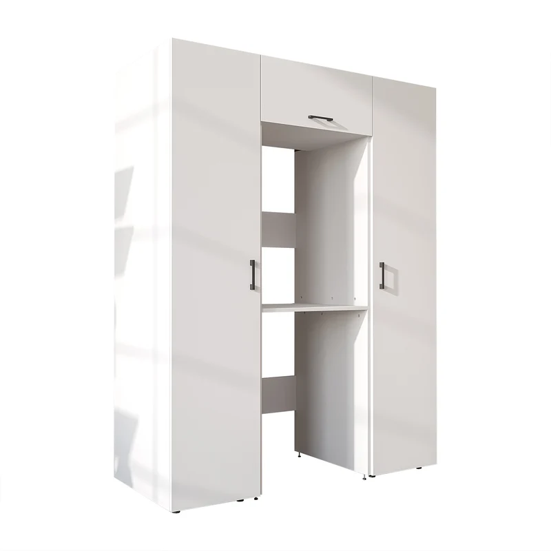 Roomart Schrankwand DUO-I, 157 cm, mit 2 Hochschränken und Oberschrank für Waschmaschine & Trockner, in 2 Farben