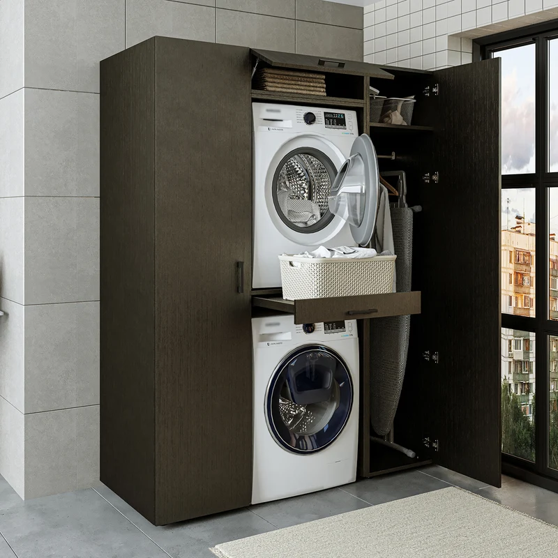 Roomart Schrankwand DUO-I, 157 cm, Waschmaschine und Trockner übereinander, in 3 Farben