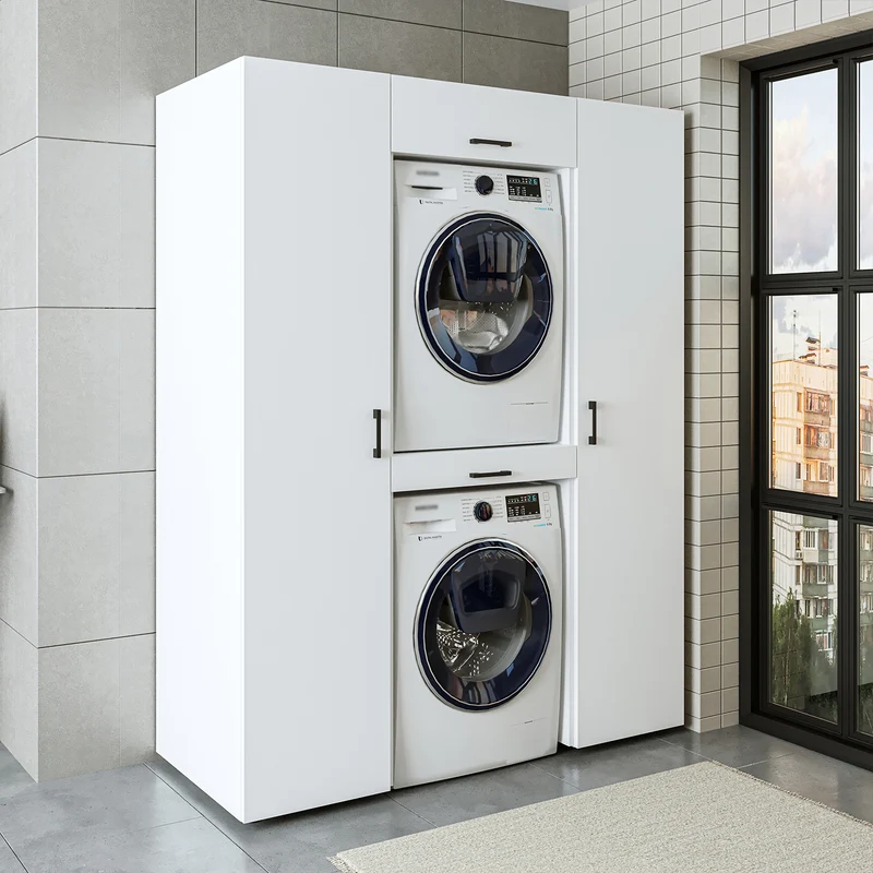 Roomart Schrankwand DUO-I, 157 cm, Waschmaschine und Trockner übereinander, in 3 Farben