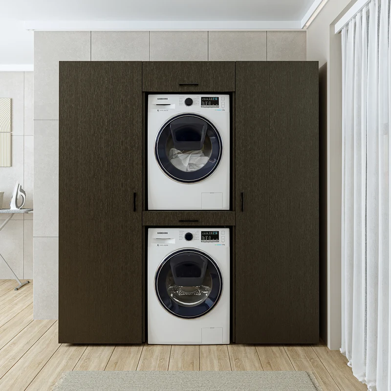 Roomart Schrankwand DUO-I, 187 cm, Waschmaschine und Trockner übereinander, in 3 Farben