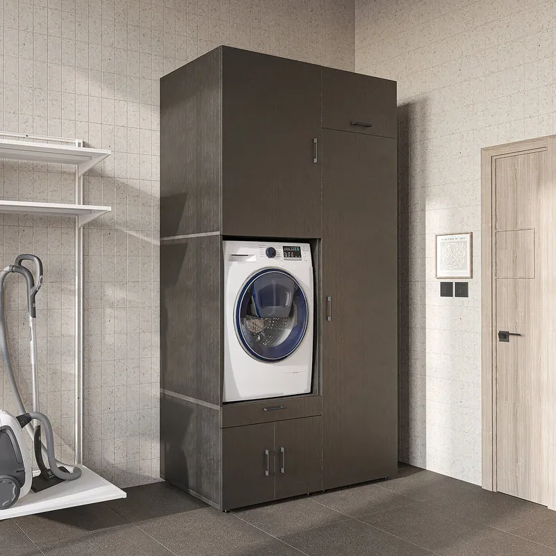 Roomart Waschmaschinenschrank 127 cm mit Hochschrank, 240 cm hoch, Ausziehbrett, in 3 Farben