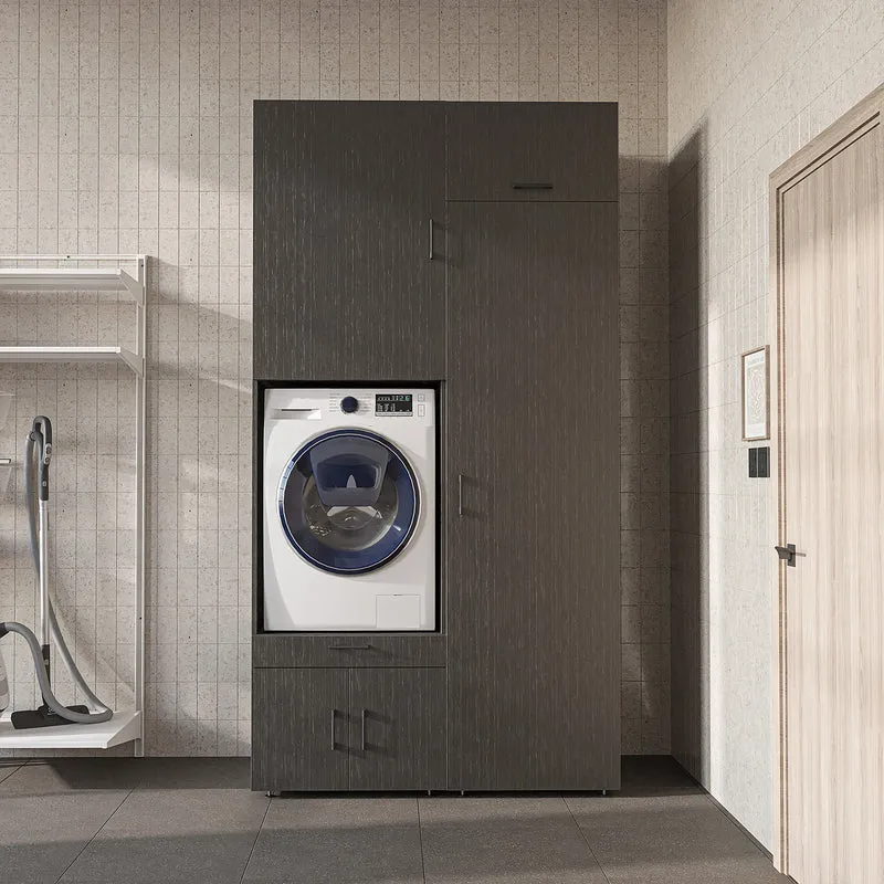Roomart Waschmaschinenschrank 127 cm mit Hochschrank, 240 cm hoch, Ausziehbrett, in 3 Farben