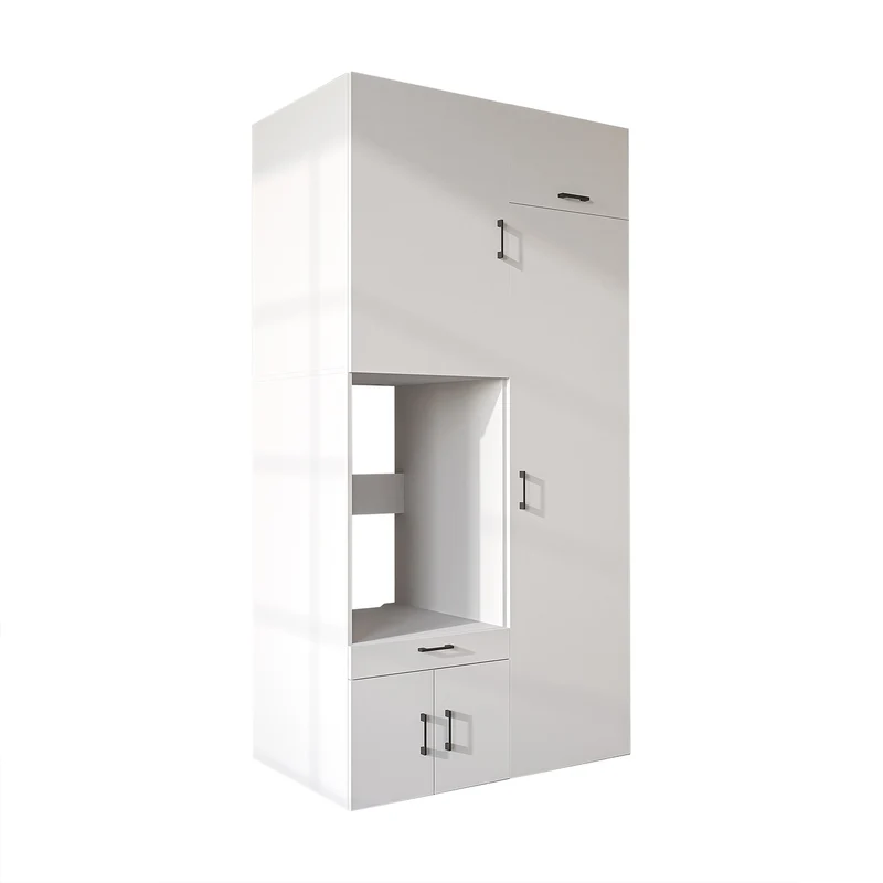 Roomart Waschmaschinenschrank 127 cm mit Hochschrank, 240 cm hoch, Ausziehbrett, in 3 Farben