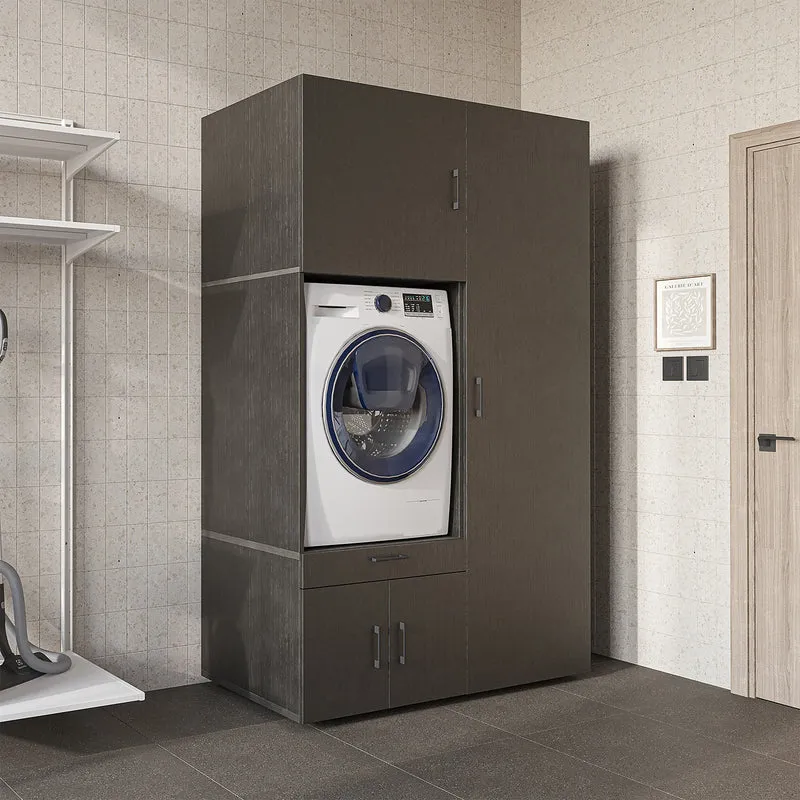 Roomart Waschmaschinenschrank 127 cm mit Hochschrank, 236 cm hoch, Ausziehbrett, in 3 Farben