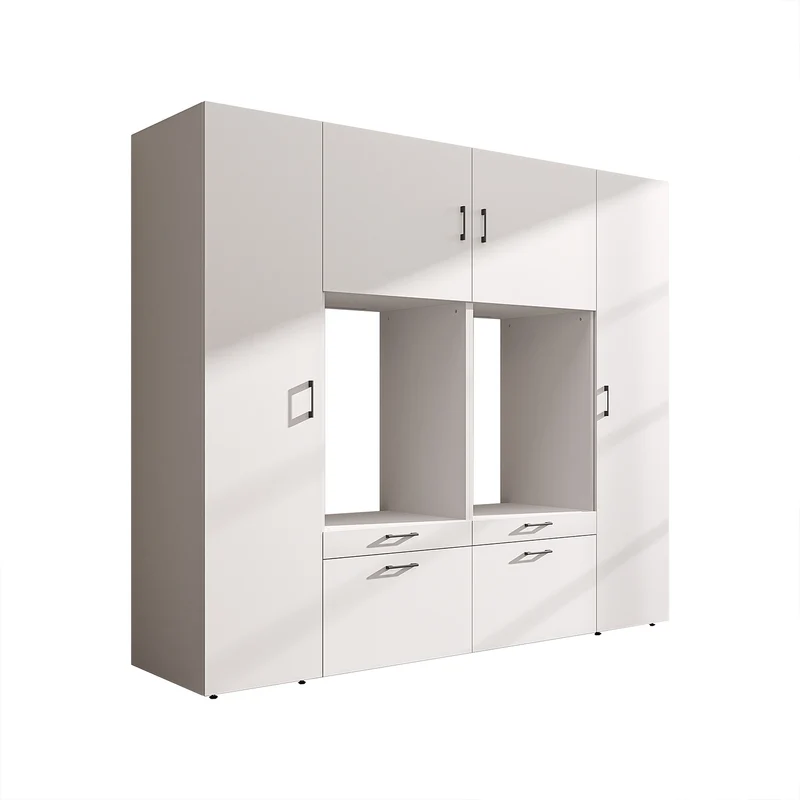 Roomart Schrankwand SERIE 2, 224 cm, für 2 Geräte mit 2 Hochschränken, in 3 Farben