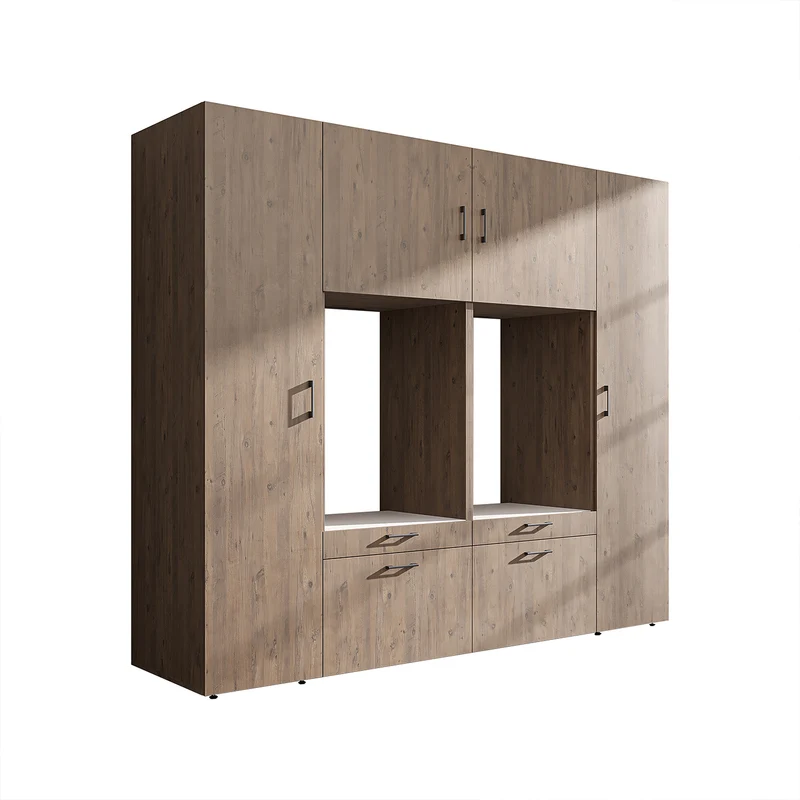 Roomart Schrankwand SERIE 2, 224 cm, für 2 Geräte mit 2 Hochschränken, in 3 Farben
